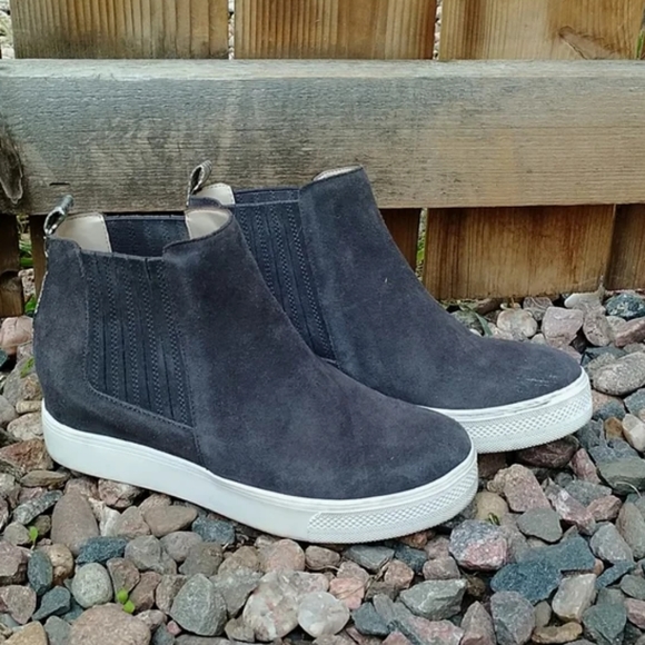Dolce Vita - Wylee Slip On Wedge Chelsea Bootie Sneakers - Size 7.5 (Grey Suede) - Picture 6 of 16